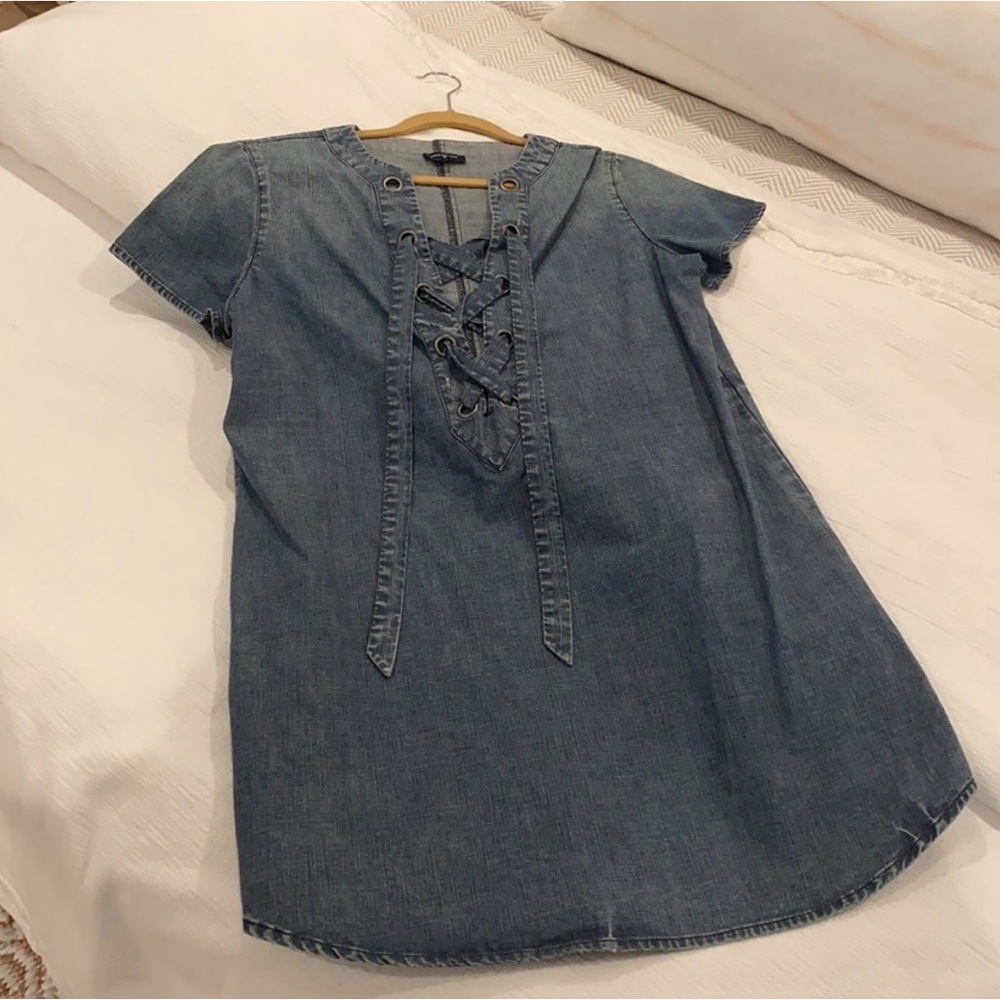 True Religion Denim Lace up Tunic Dress - Picture 5 of 5